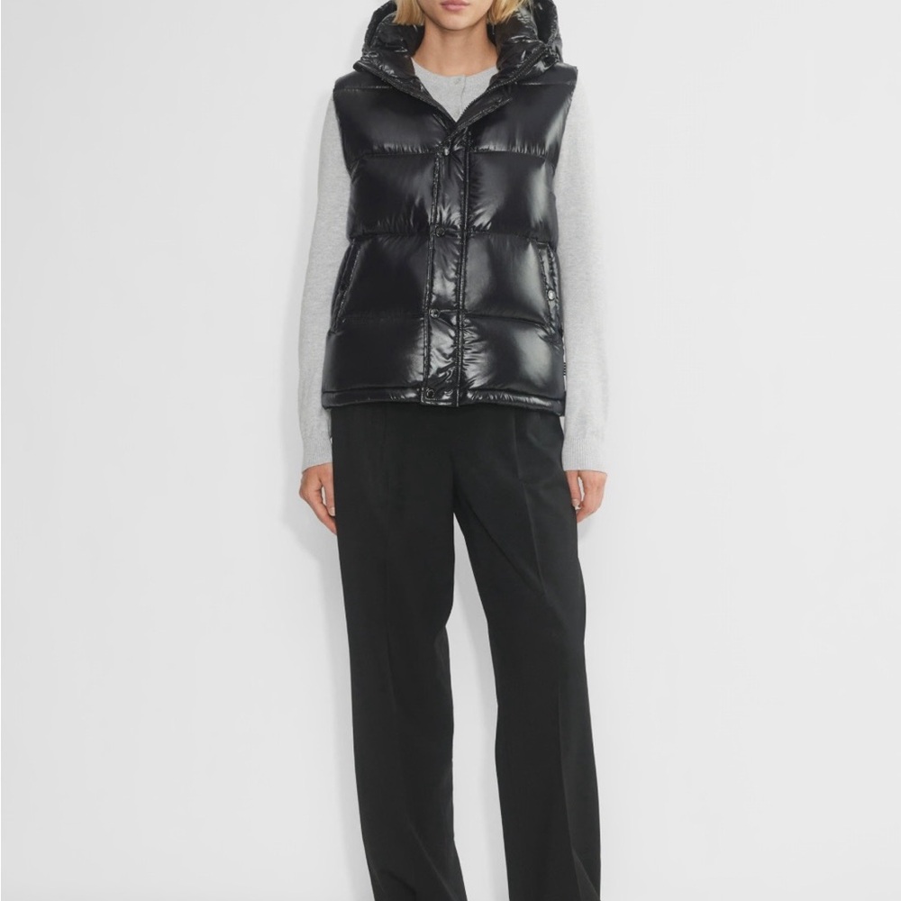 Shiny Black Puffer Vest